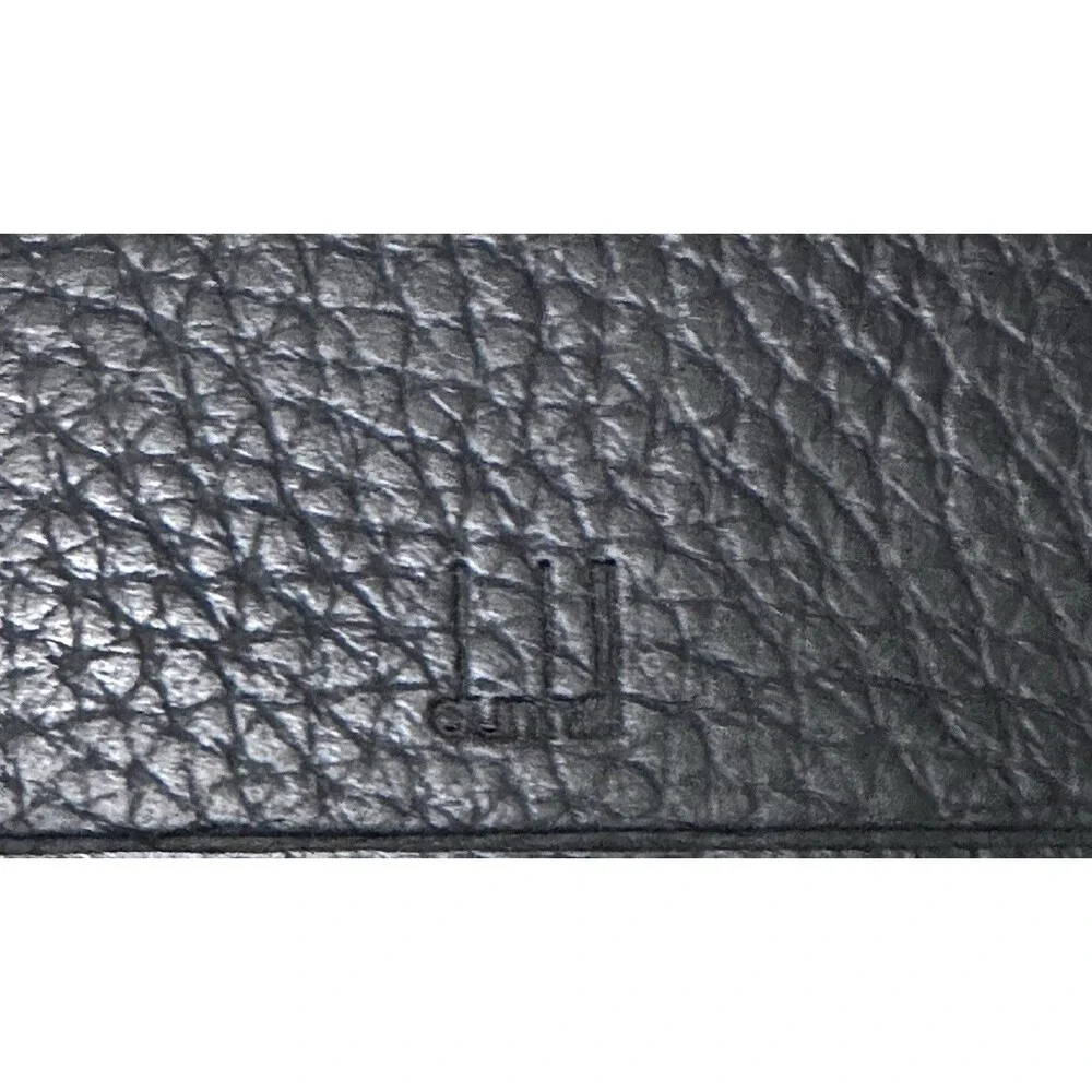 Dunhill Black Pebbled Bi fold Wallet Silver hardware men's/women's unisex